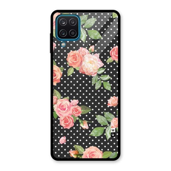 Polka Peach Glass Back Case for Galaxy A12