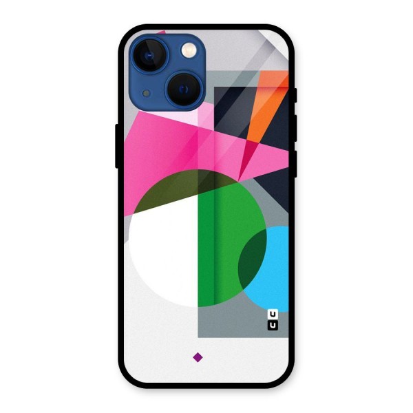 Polygons Cute Pattern Glass Back Case for iPhone 13 Mini