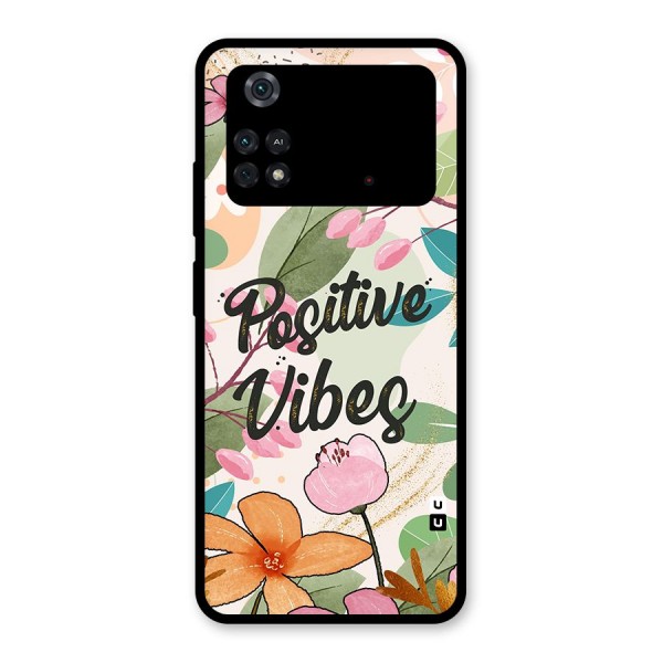 Positive Vibes Glass Back Case for Poco M4 Pro 4G