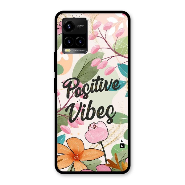 Positive Vibes Glass Back Case for Vivo Y21 2021