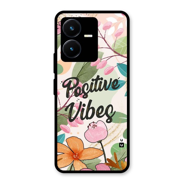 Positive Vibes Glass Back Case for Vivo Y22