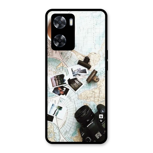 Post Stamps Travel Glass Back Case for Oppo A57 2022