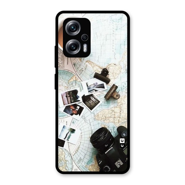 Post Stamps Travel Glass Back Case for Redmi K50i