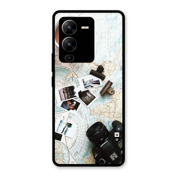 Post Stamps Travel Glass Back Case for Vivo V25 Pro