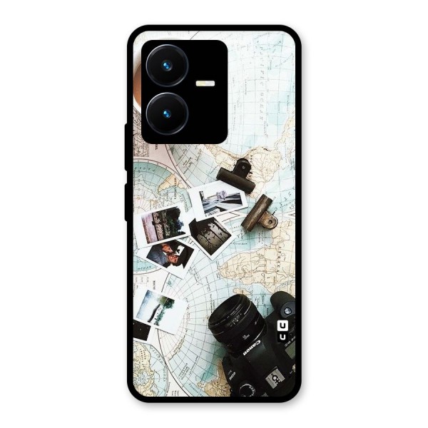 Post Stamps Travel Glass Back Case for Vivo Y22