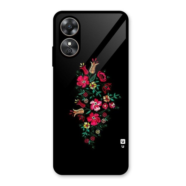 Pretty Allure Flower Glass Back Case for Oppo A17