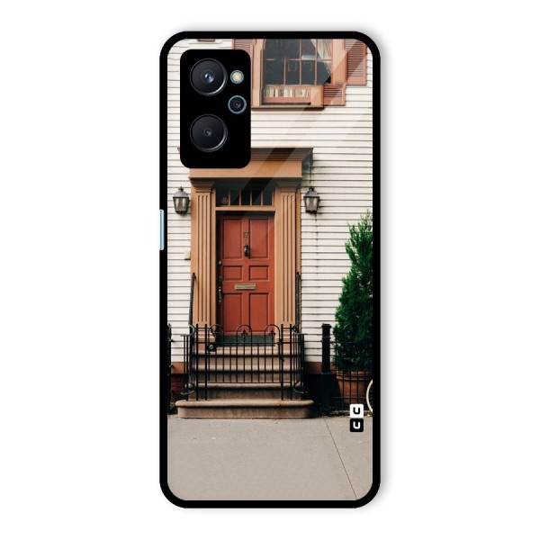 Pretty Orange Door Glass Back Case for Realme 9i