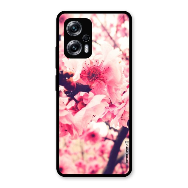 Pretty Pink Flowers Glass Back Case for Redmi K50i