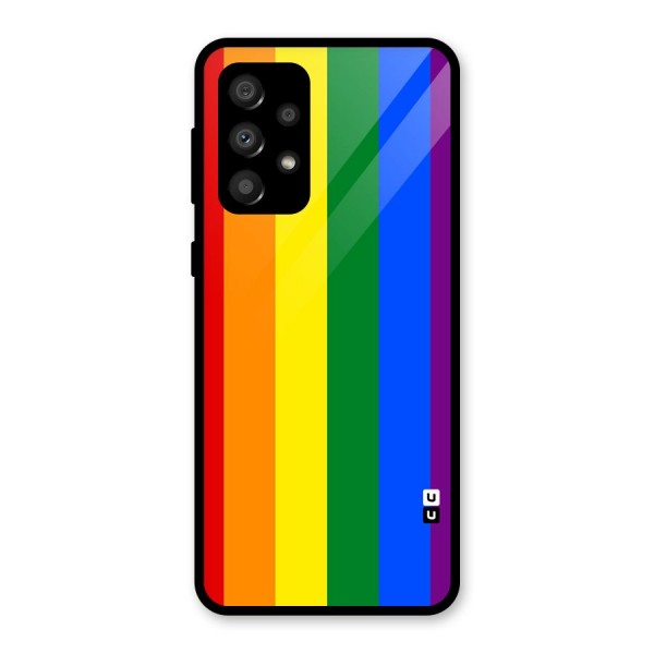 Pride Rainbow Stripes Glass Back Case for Galaxy A32