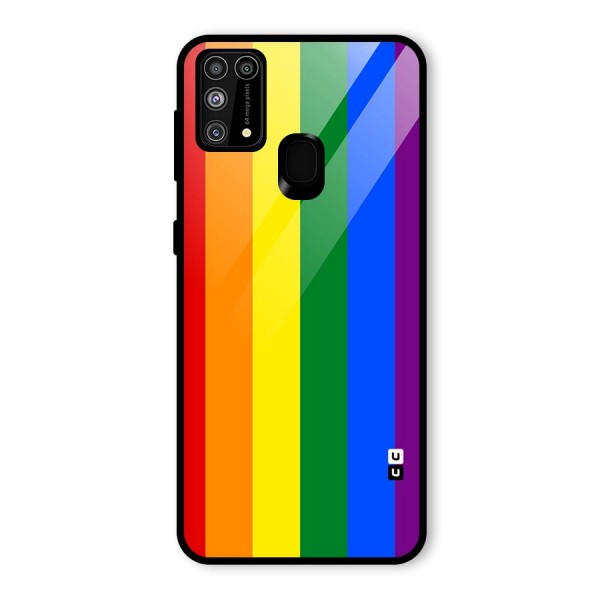 Pride Rainbow Stripes Glass Back Case for Galaxy F41