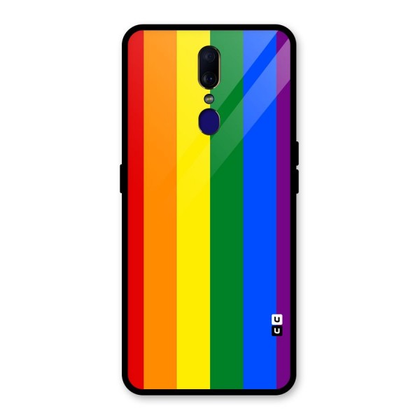 Pride Rainbow Stripes Glass Back Case for Oppo F11