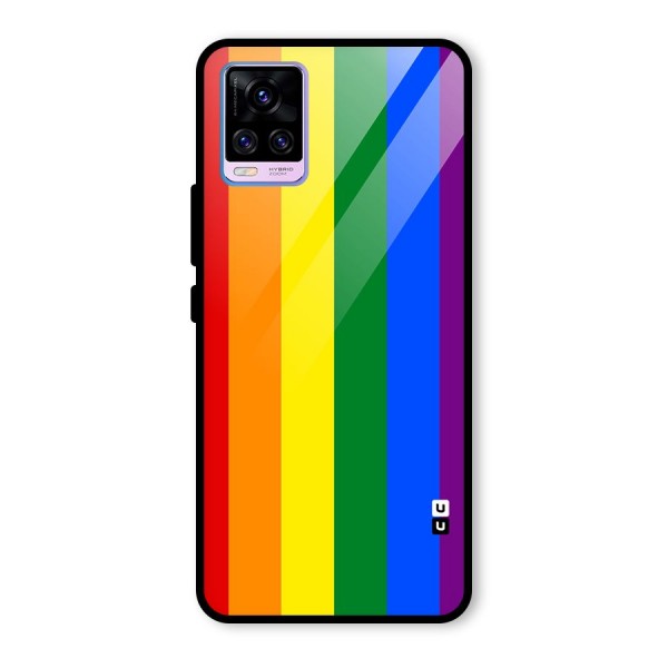 Pride Rainbow Stripes Glass Back Case for Vivo V20 Pro