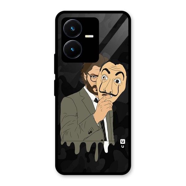 Professor Art Camouflage Glass Back Case for Vivo Y22