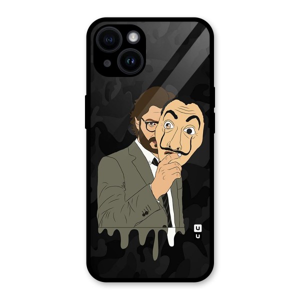 Professor Art Camouflage Glass Back Case for iPhone 14