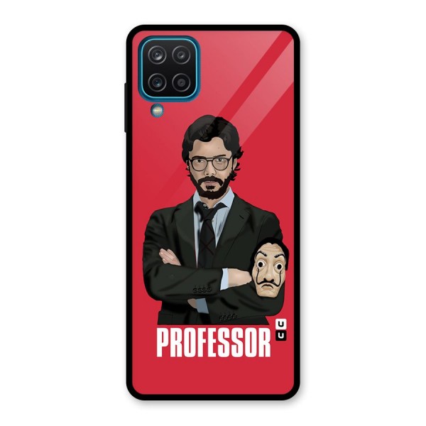 Professor Art Illustration Glass Back Case for Galaxy A12