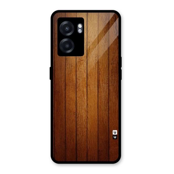 Proper Brown Wood Glass Back Case for Oppo K10 (5G)