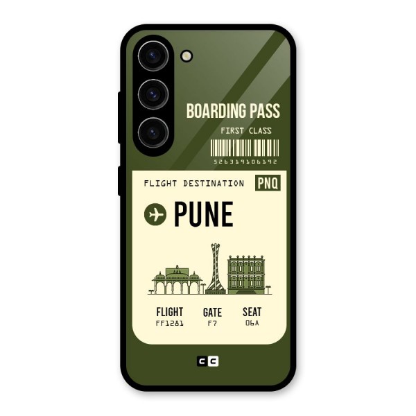 Pune Boarding Pass Glass Back Case for Galaxy S23