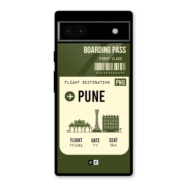 Pune Boarding Pass Glass Back Case for Google Pixel 6a