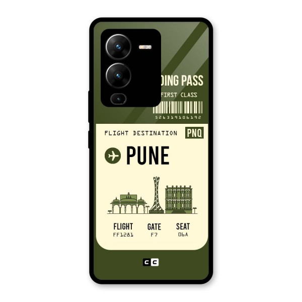 Pune Boarding Pass Glass Back Case for Vivo V25 Pro