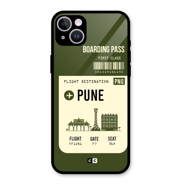 Pune Boarding Pass Glass Back Case for iPhone 14 Plus