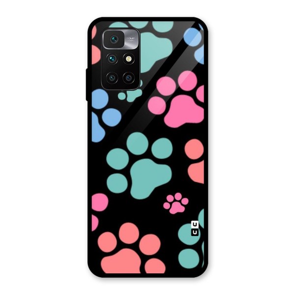 Puppy Paws Glass Back Case for Redmi 10 Prime