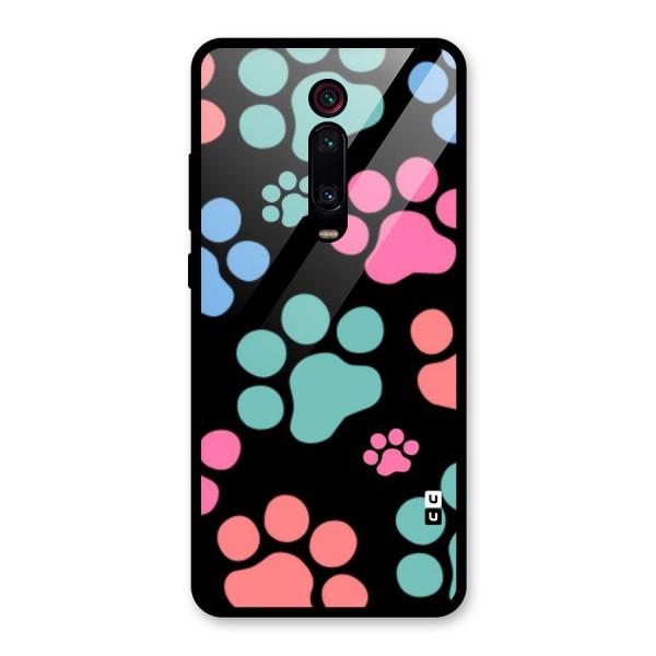 Puppy Paws Glass Back Case for Redmi K20