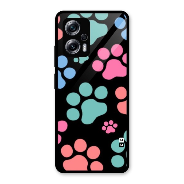 Puppy Paws Glass Back Case for Redmi K50i