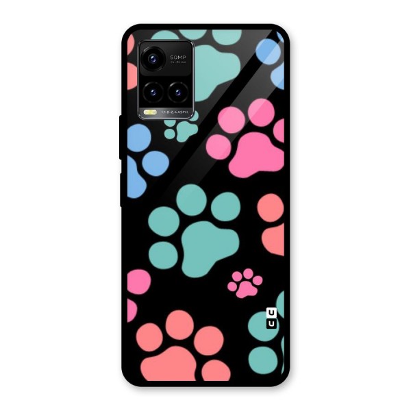 Puppy Paws Glass Back Case for Vivo Y21 2021