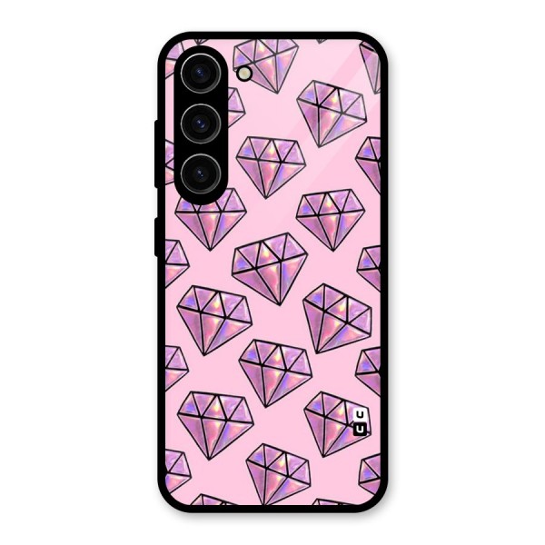 Purple Diamond Designs Glass Back Case for Galaxy S23