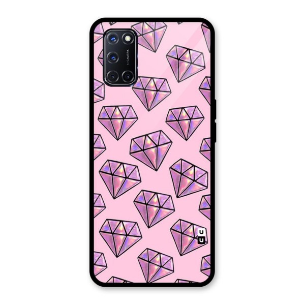 Purple Diamond Designs Glass Back Case for Oppo A52