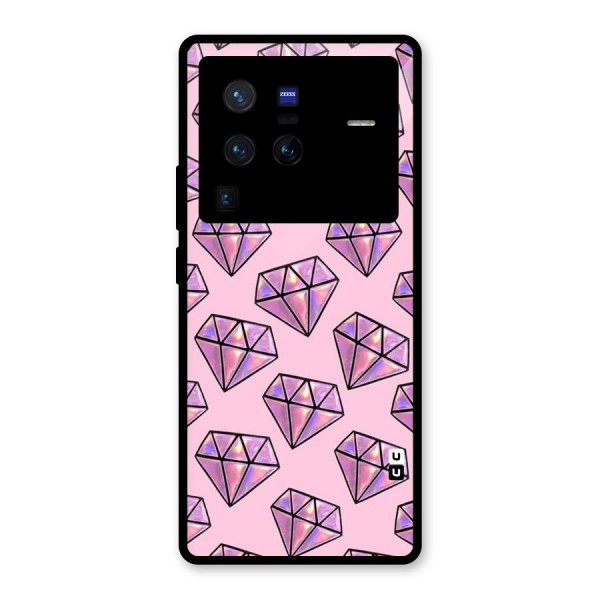 Purple Diamond Designs Glass Back Case for Vivo X80 Pro