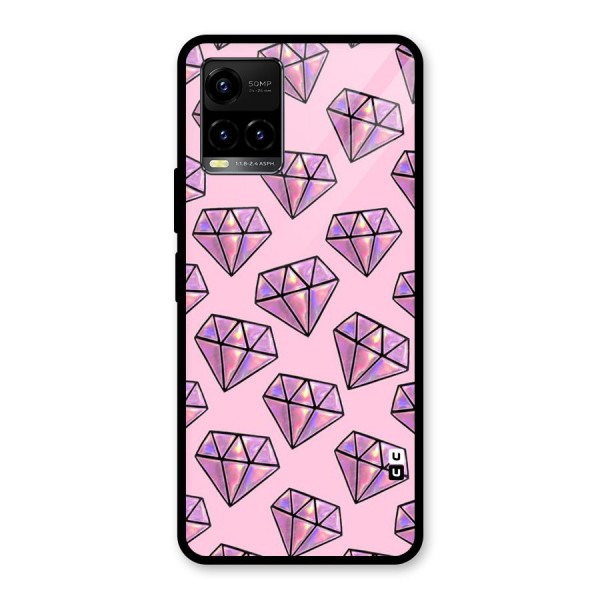 Purple Diamond Designs Glass Back Case for Vivo Y21 2021