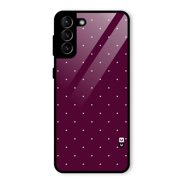 Purple Polka Glass Back Case for Galaxy S21 Plus