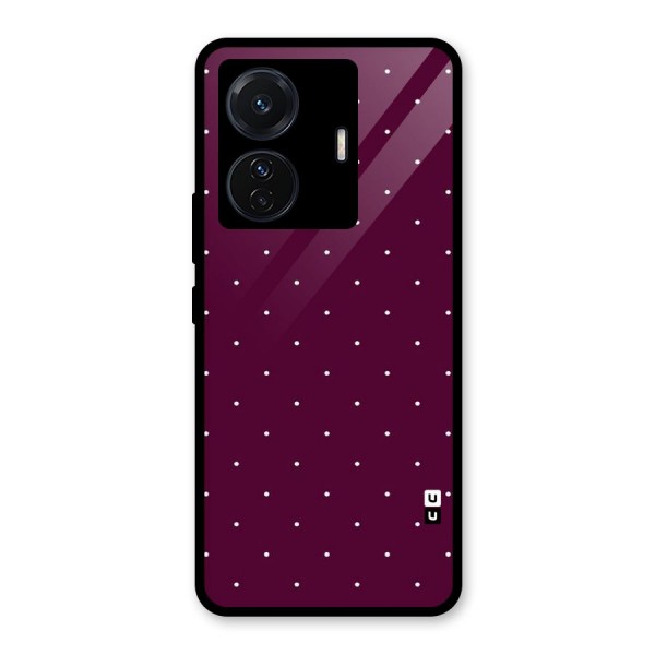 Purple Polka Glass Back Case for Vivo T1 Pro