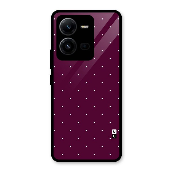 Purple Polka Glass Back Case for Vivo V25