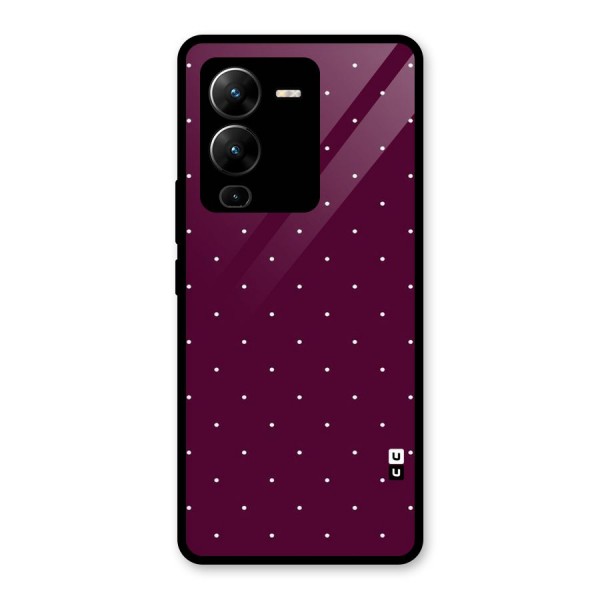 Purple Polka Glass Back Case for Vivo V25 Pro