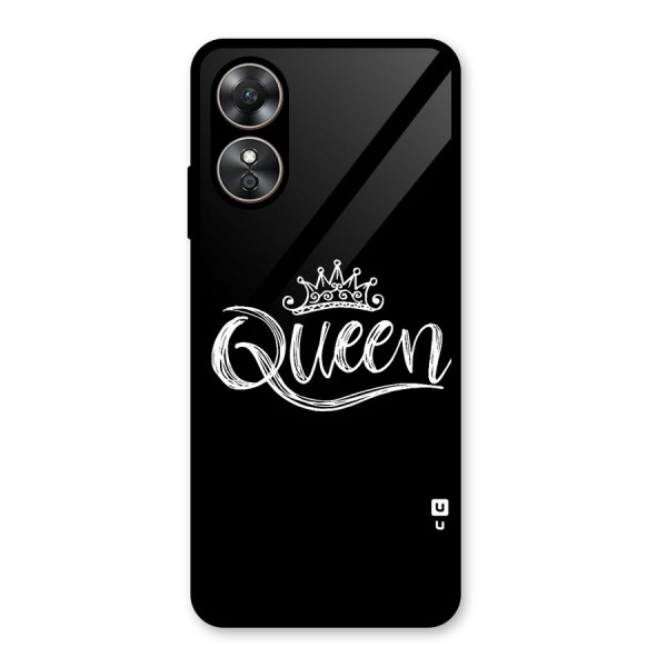 Queen Crown Glass Back Case for Oppo A17