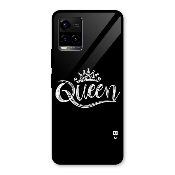 Queen Crown Glass Back Case for Vivo Y21 2021