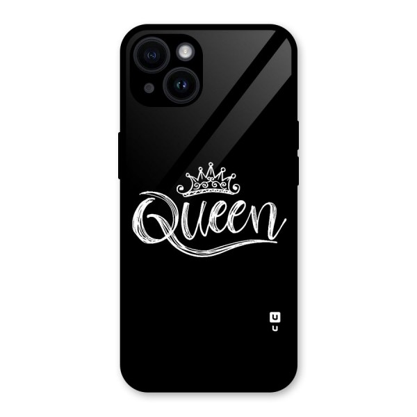 Queen Crown Glass Back Case for iPhone 14