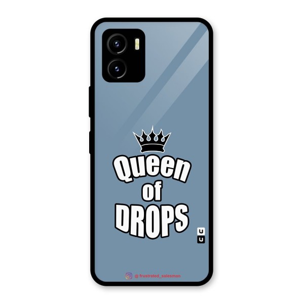 Queen of Drops SteelBlue Glass Back Case for Vivo Y15s