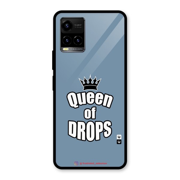 Queen of Drops SteelBlue Glass Back Case for Vivo Y21A