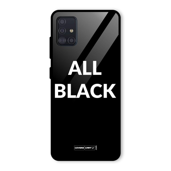 Raftaar All Black Glass Back Case for Galaxy A51