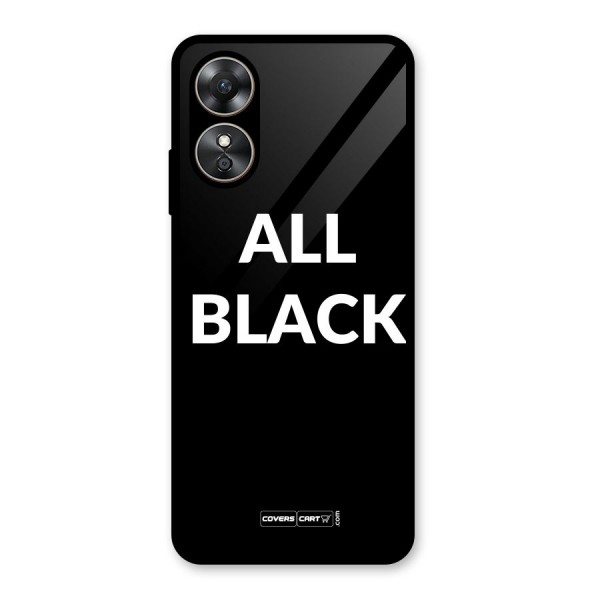 Raftaar All Black Glass Back Case for Oppo A17