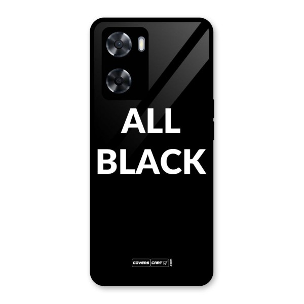 Raftaar All Black Glass Back Case for Oppo A57 2022