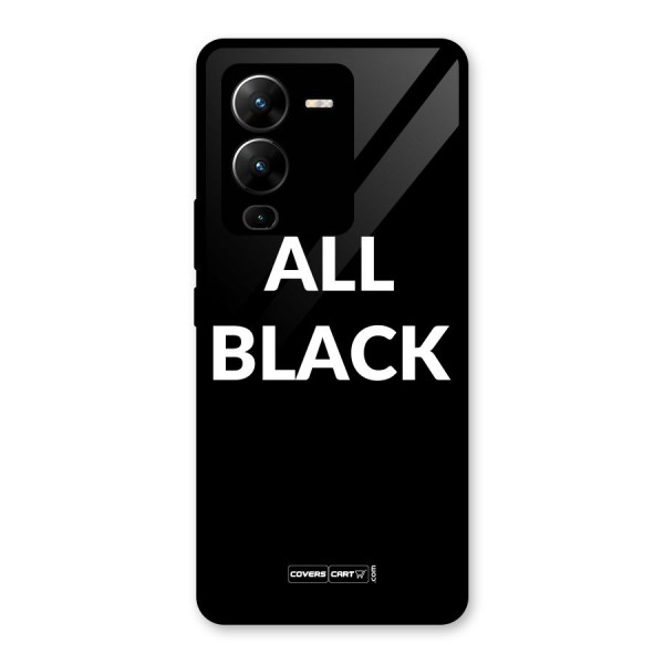 Raftaar All Black Glass Back Case for Vivo V25 Pro