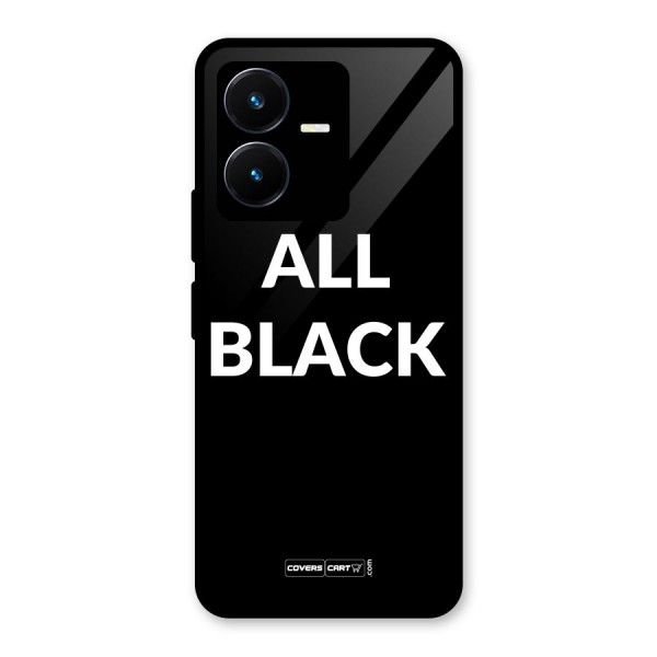 Raftaar All Black Glass Back Case for Vivo Y22