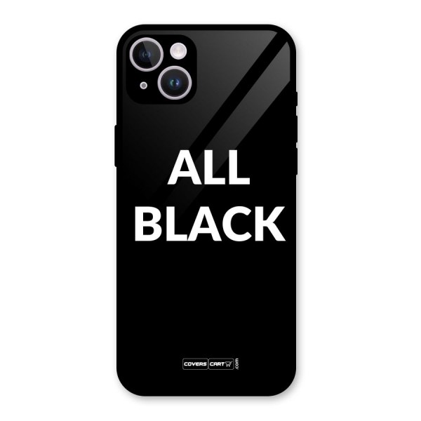 Raftaar All Black Glass Back Case for iPhone 14 Plus