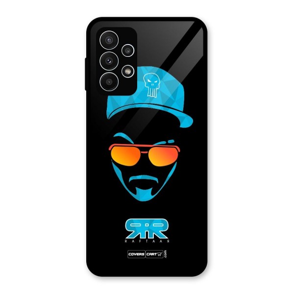 Raftaar Black and Blue Glass Back Case for Galaxy A23