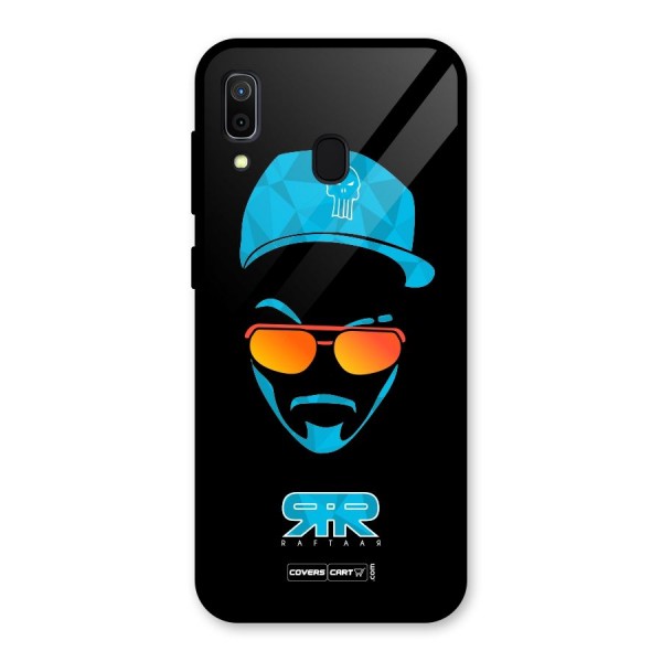 Raftaar Black and Blue Glass Back Case for Galaxy A30