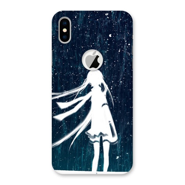 Rain White Girl Back Case for iPhone XS Logo Cut